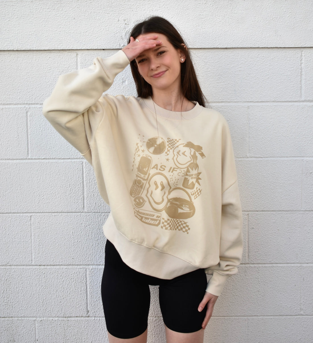 2000s sweater - Cream with gold print