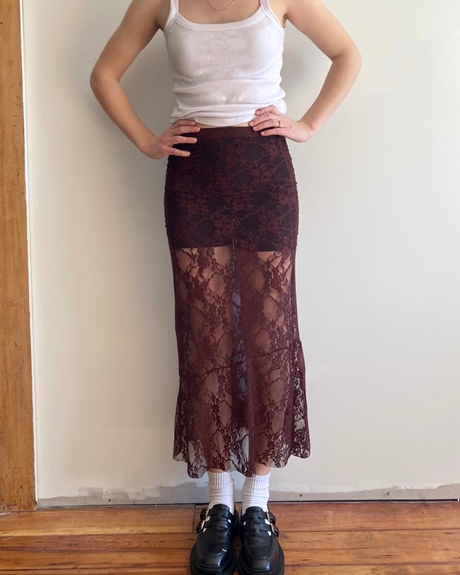 Brooklyn lace skirt - Chocolate