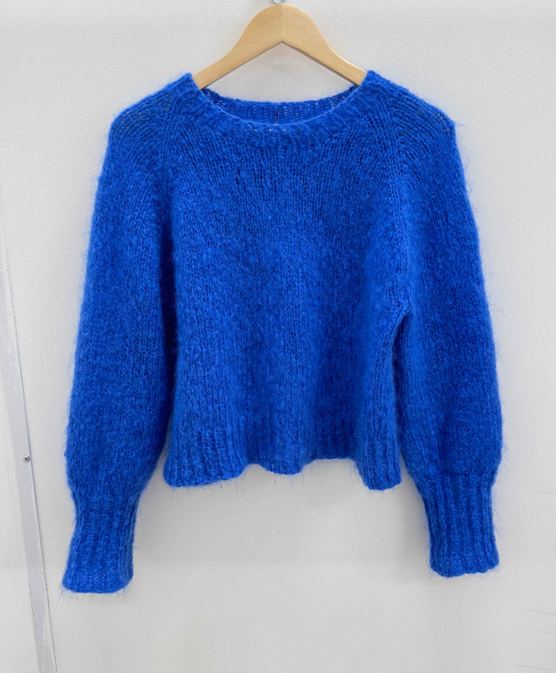 electric blue knit jumper