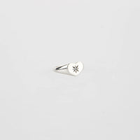 PIERCED HEART SIGNET RING — POLISHED SILVER