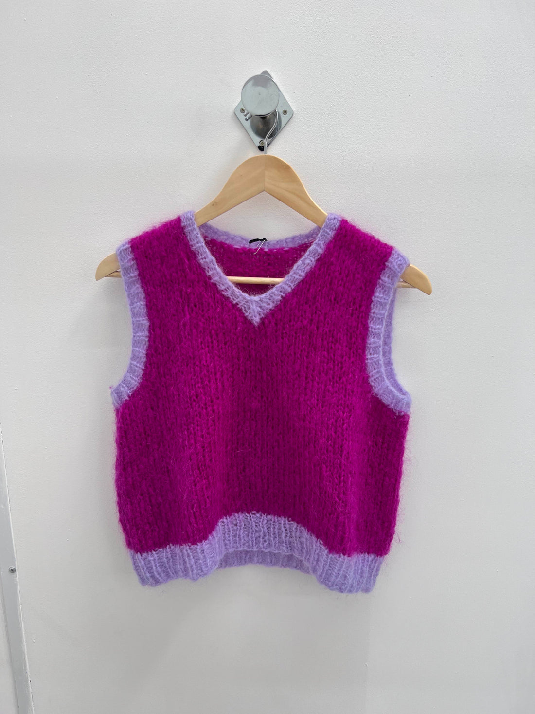 Magenta knit vest