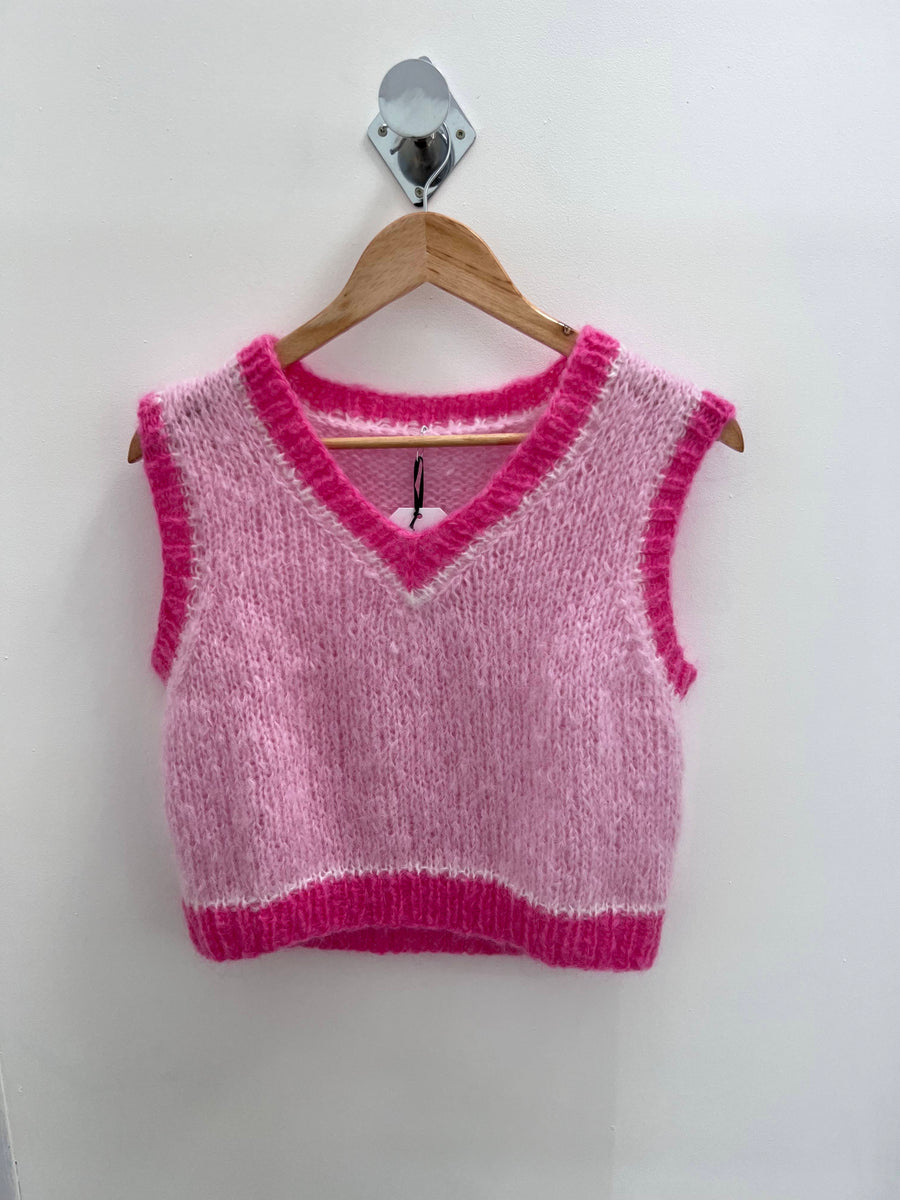 Baby pink mohair vest