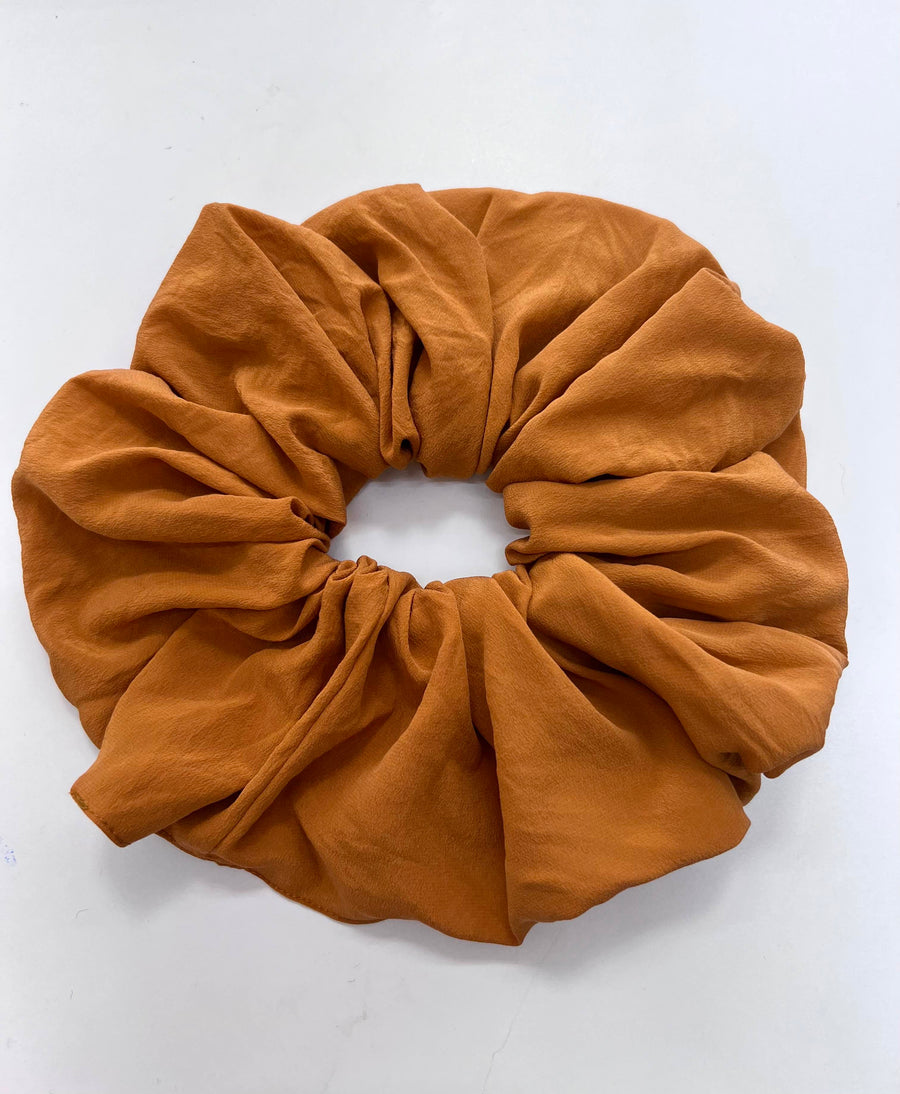 Jumbo silk scrunchies - Rust orange
