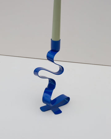 Ribbon candelabra: Cobalt