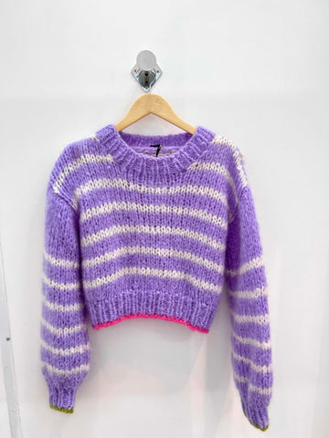 Purple stripy mohair jumper